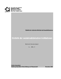 Statistik der sozialmedizinischen Institutionen - Detailkonzept