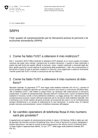 FAQ quadro di campionamento per le rilevazioni