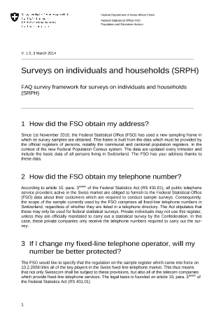 FAQ survey framework