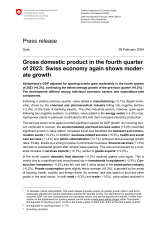 Gross domestic product in the fourth quarter of 2023 - Swiss economy again shows moderate growth
