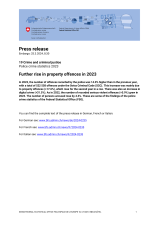 Further rise in property offences in 2023
