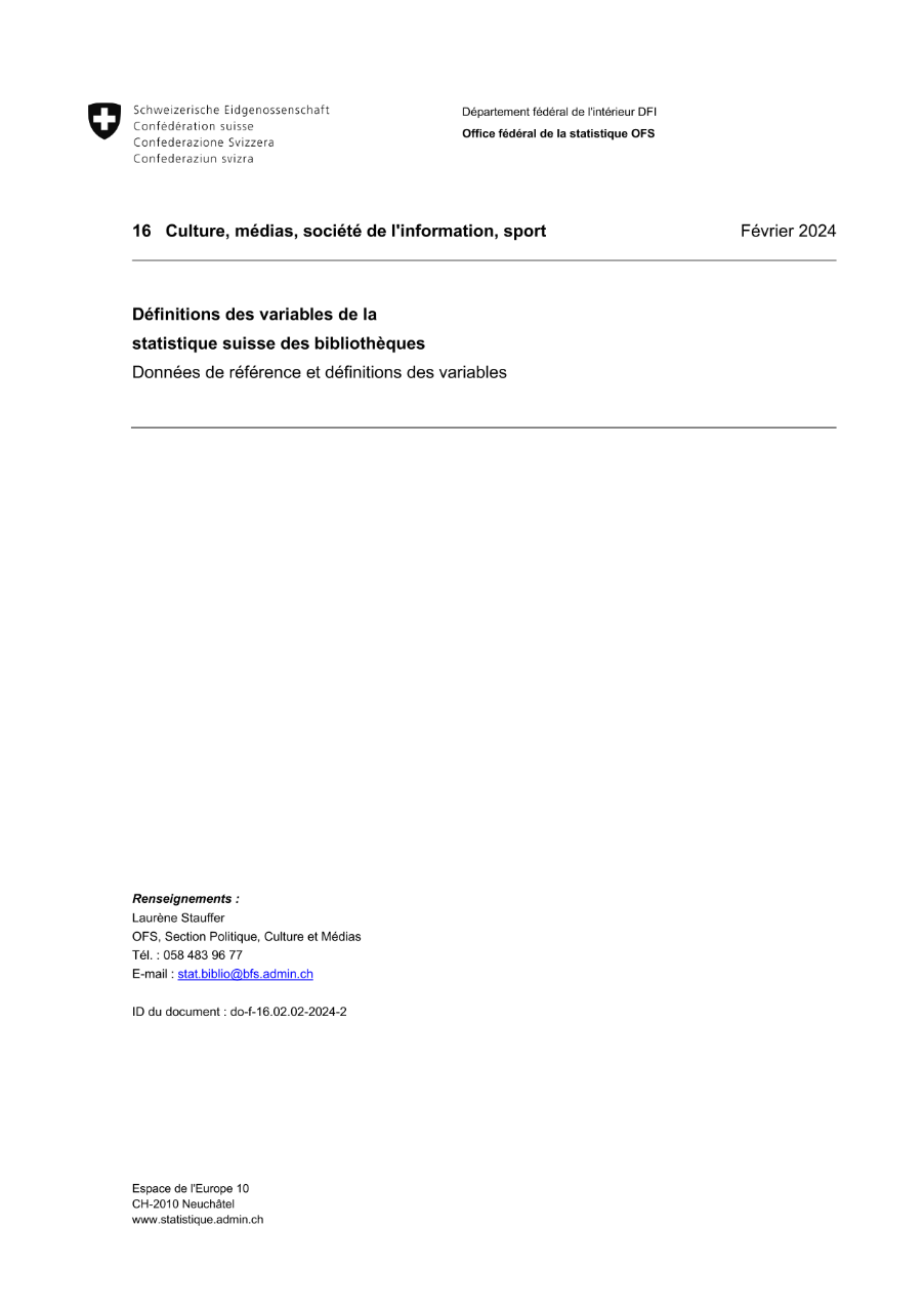 Données de référence et définitions des variables
