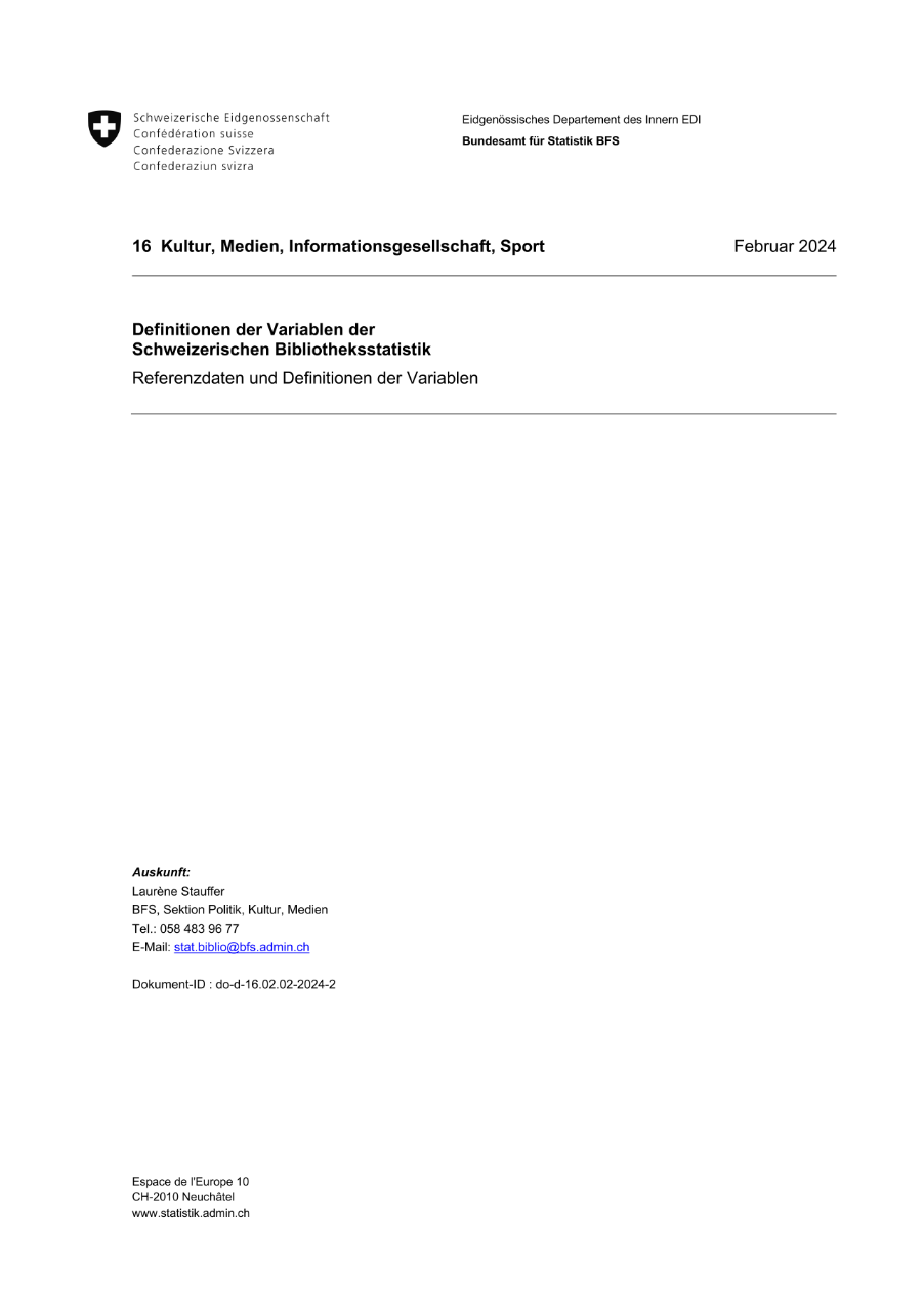 Referenzdaten und Definitionen der Variablen