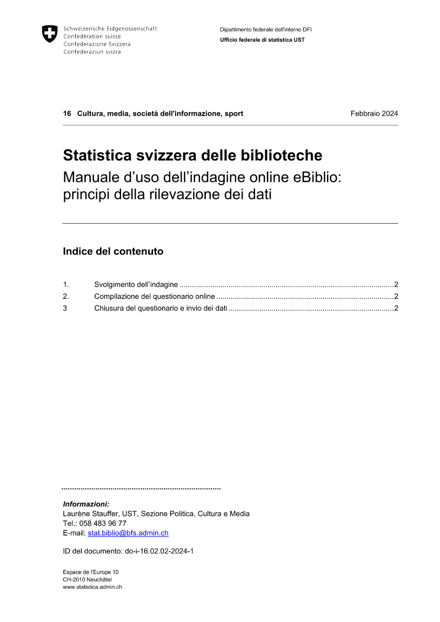 Manuale d'uso dell'indagine online eBiblio