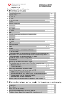 Statistique des institutions médico-sociales - Questionnaire A - V2.5