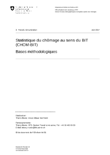 Statistique du chômage au sens du BIT: bases méthodologiques