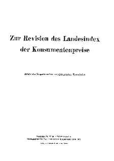 Zur Revision des Landesindex der Konsumentenpreise. Bericht der Eidgenössischen Sozialstatistischen Kommission