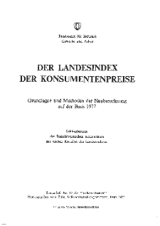 Der Landesindex der Konsumentenpreise. Grundlagen und Methoden der Neuberechnung auf der Basis 1977