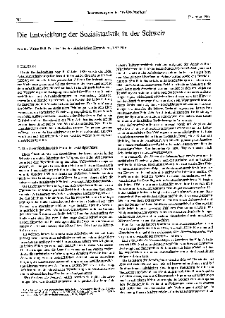 Walter Kull: Die Entwicklung der Sozialstatistik in der Schweiz