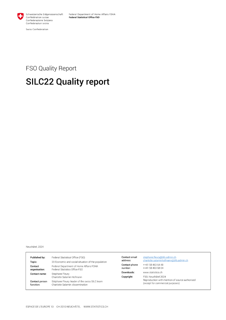 Quality report SILC 2022