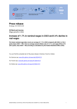 Increase of 1.7% in nominal wages in 2023 and 0.4% decline in real wages
