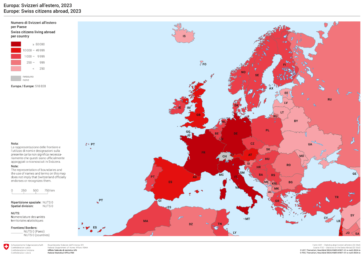 Europe: Swiss citizens abroad
