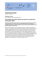 Cifre d'affari del settore svizzero dei servizi in calo del 6,3% nel dicembre 2023