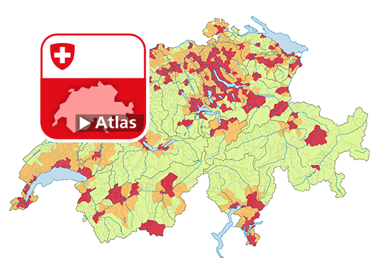 Die 52 Agglomerationen und 32 Kerne ausserhalb von Agglomerationen 2020