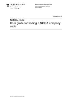 NOGA 2008 - User guide for finding a NOGA company code