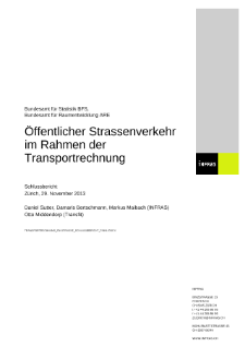 Öffentlicher Strassenverkehr im Rahmen der Transportrechnung