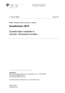 RIFOS: Questionario 2015 -  Questionario completo e modulo «Sicurezza sociale»