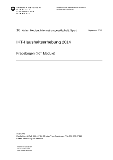 IKT-Haushaltserhebung 2014 - Fragebogen