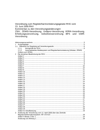 Kommentar zu den Verordnungsänderungen des RHG