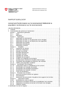 Rapport explicatif concernant l'ordonnance sur le recensement