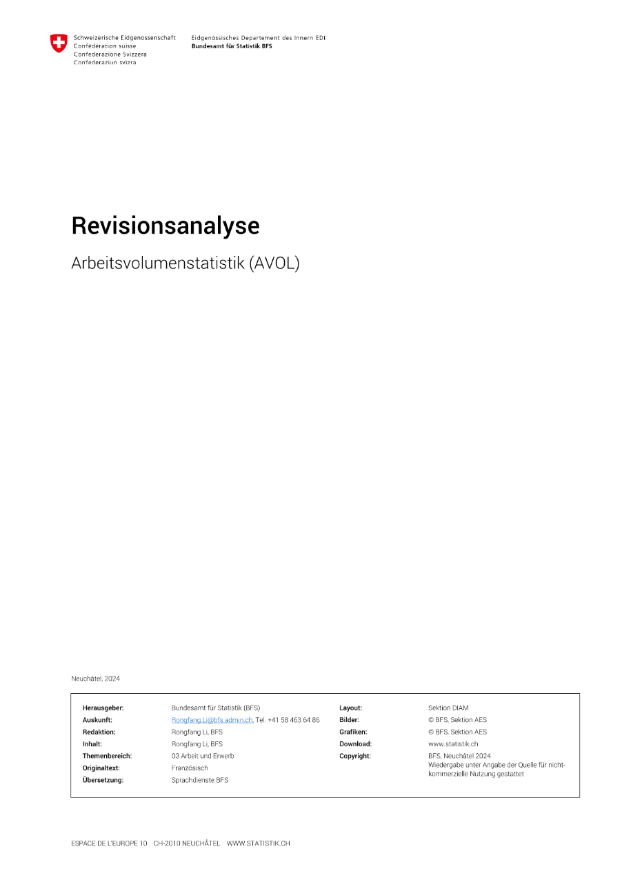 Arbeitsvolumenstatistik (AVOL) - Revisionsanalyse