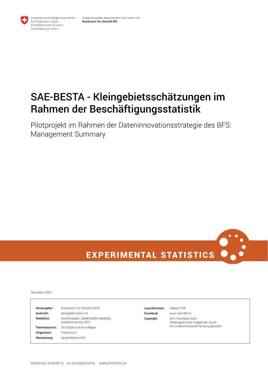 SAE-BESTA - Kleingebietsschätzungen im Rahmen der Beschäftigungsstatistik