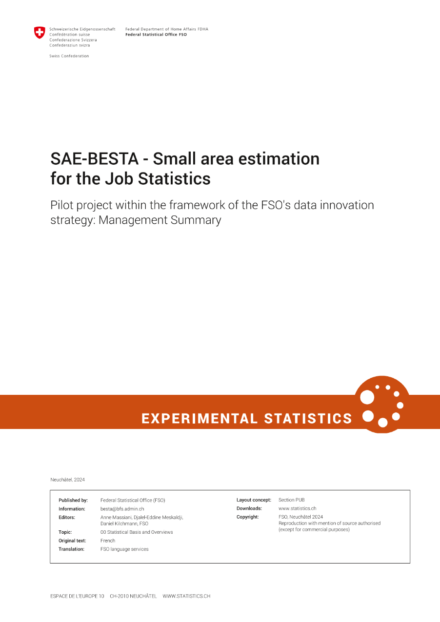 SAE-BESTA - Small area estimation for the Job Statistics