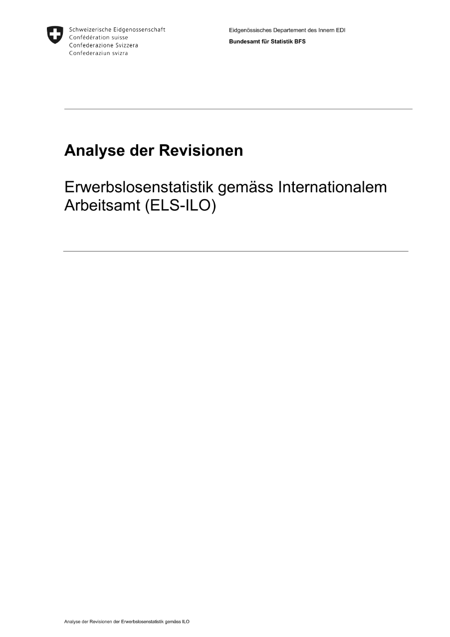Erwerbslosenstatistik gemäss ILO (CHOM-BIT) - Revisionsanalyse
