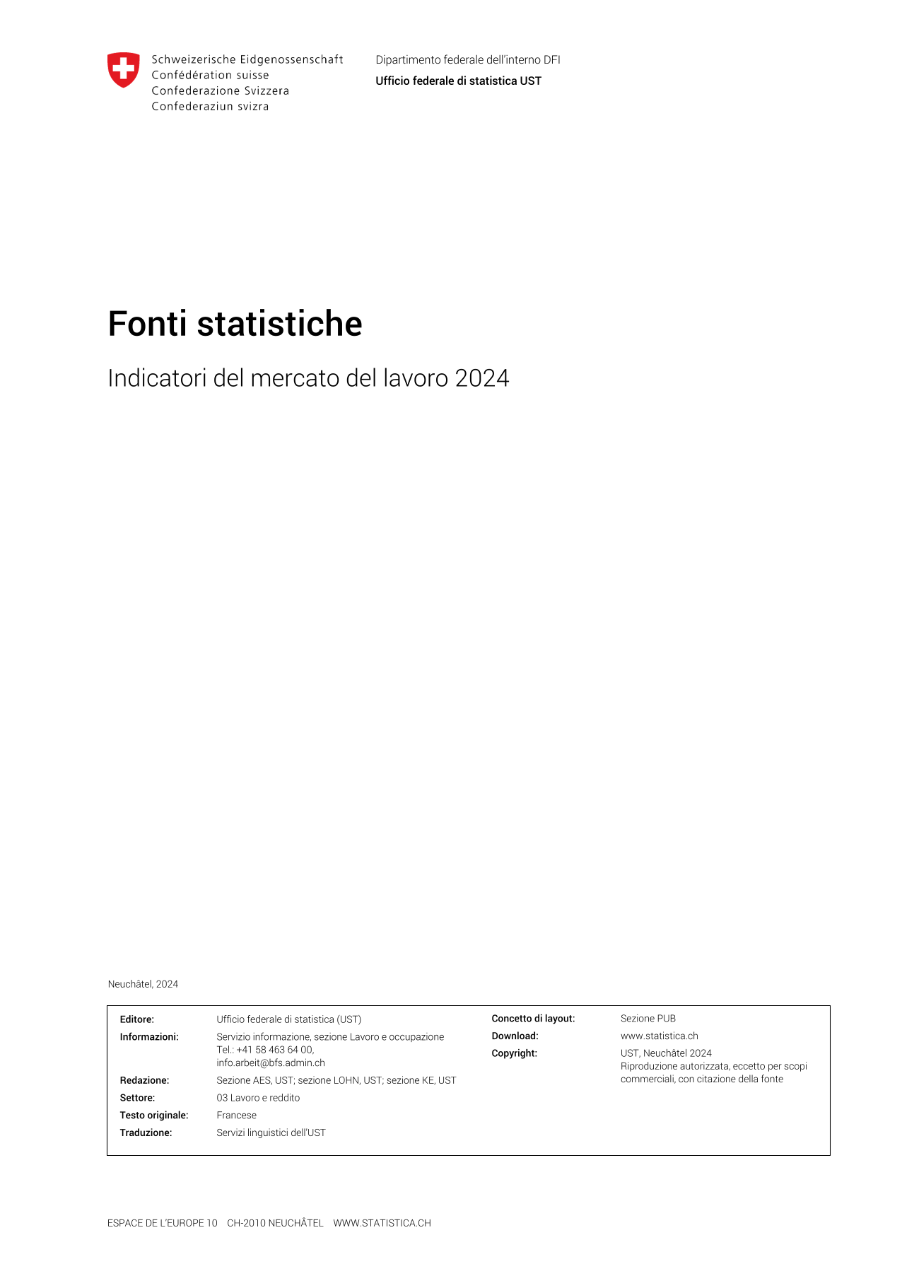 Indicatori del mercato del lavoro 2024 - Fonti statistiche