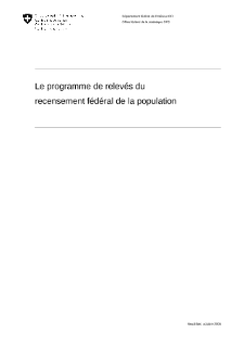 Le programme de relevés du recensement fédéral de la population