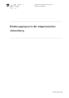 Erhebungsprogramm der eidgenössischen Volkszählung