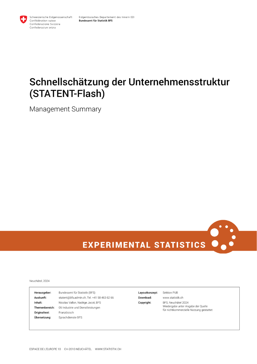 Schnellschätzung der Unternehmensstruktur (STATENT-Flash)