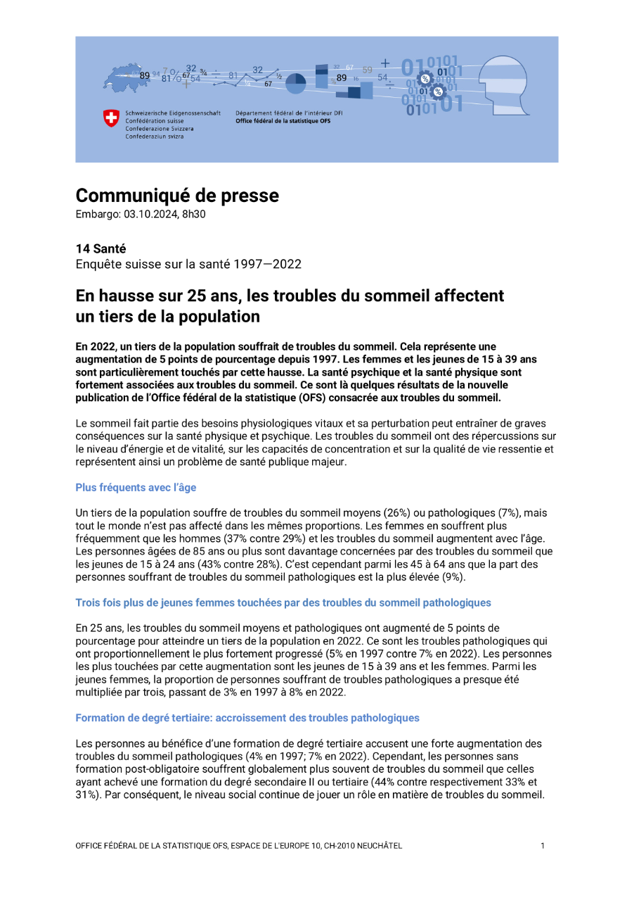 En hausse sur 25 ans, les troubles du sommeil affectent un tiers de la population