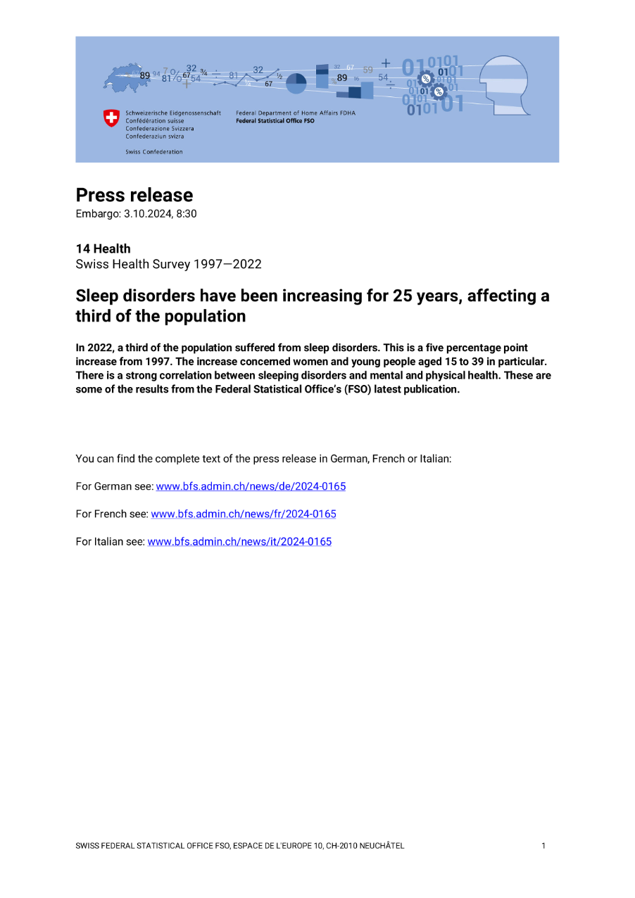 Sleep disorders have been increasing for 25 years, affecting a third of the population