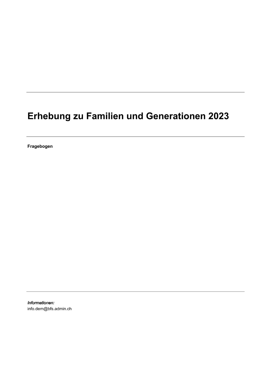 Erhebung zu Familien und Generationen 2023 - Fragebogen