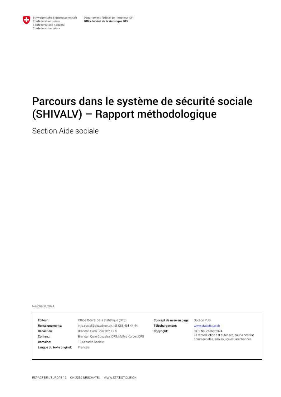 Parcours dans le système de sécurité sociale (SHIVALV) – Rapport méthodologique