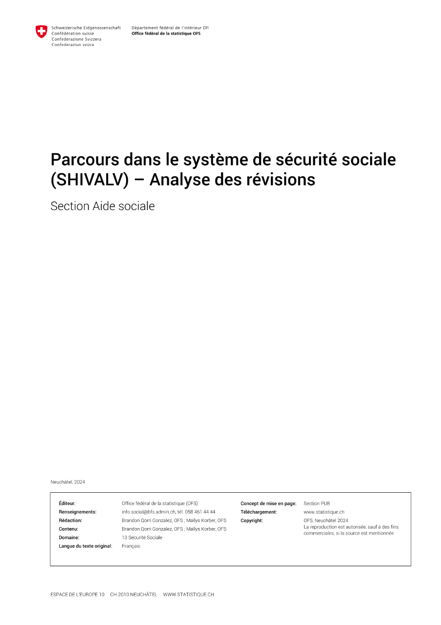 Parcours dans le système de sécurité sociale (SHIVALV) – Analyse des révisions