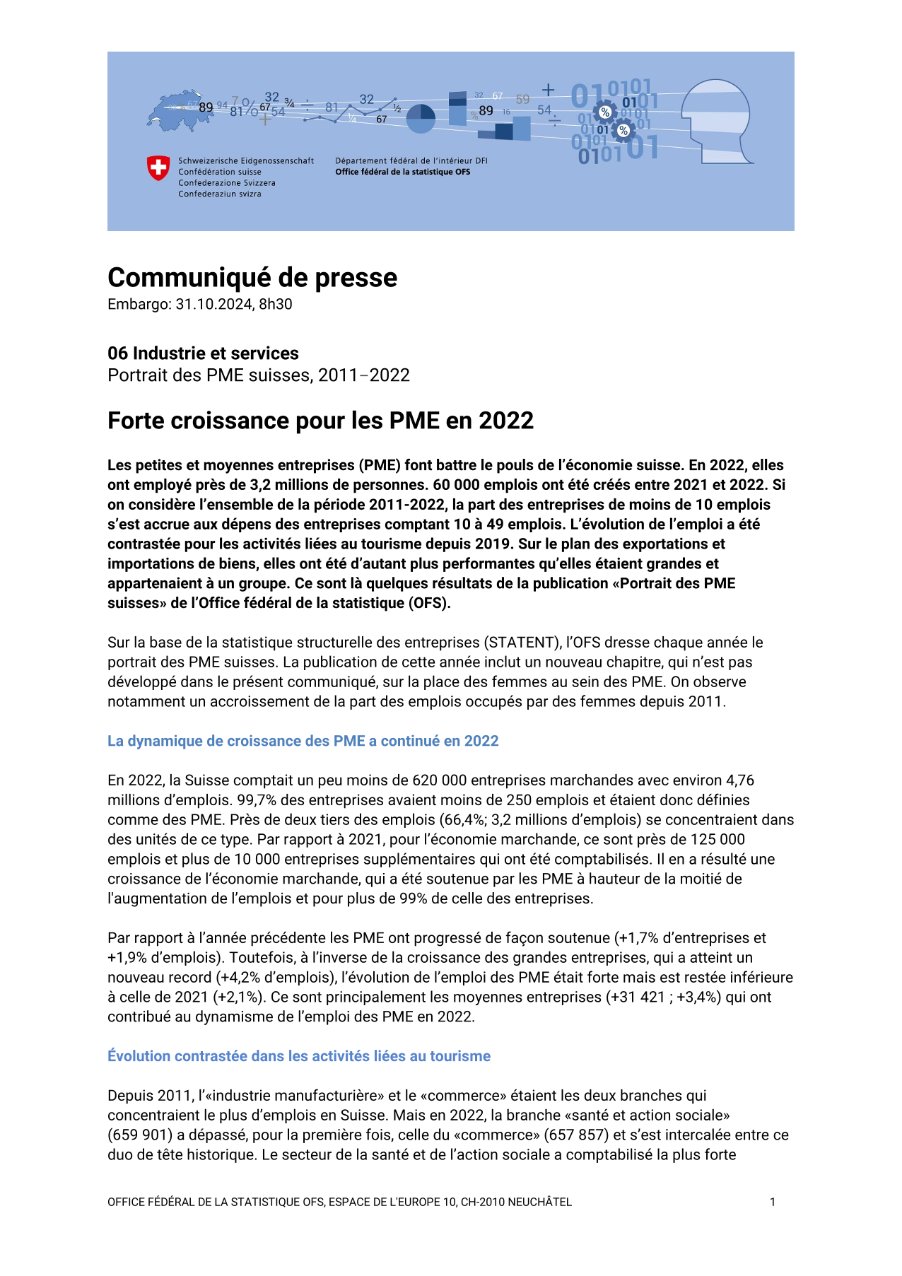 Forte croissance pour les PME en 2022