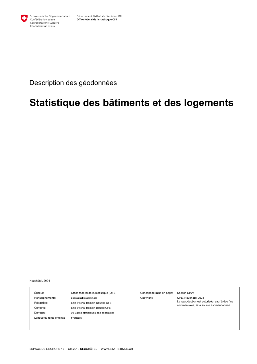 Statistique des bâtiments et des logements (StatBL) : description des données
