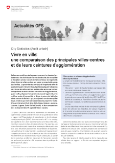 Vivre en ville: une comparaison des principales villes-centres et de leurs ceintures d'agglomération