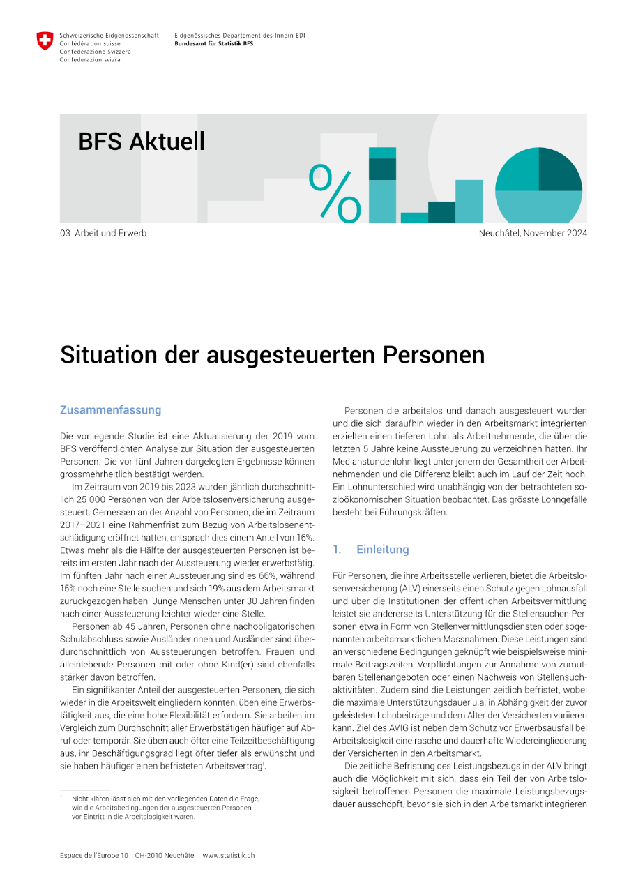 Situation der ausgesteuerten Personen