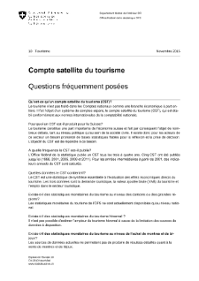 Compte satellite du tourisme, questions fréquemment posées