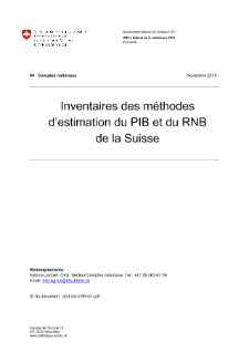 Inventaires des méthodes d'estimation du PIB et du RNB de la Suisse