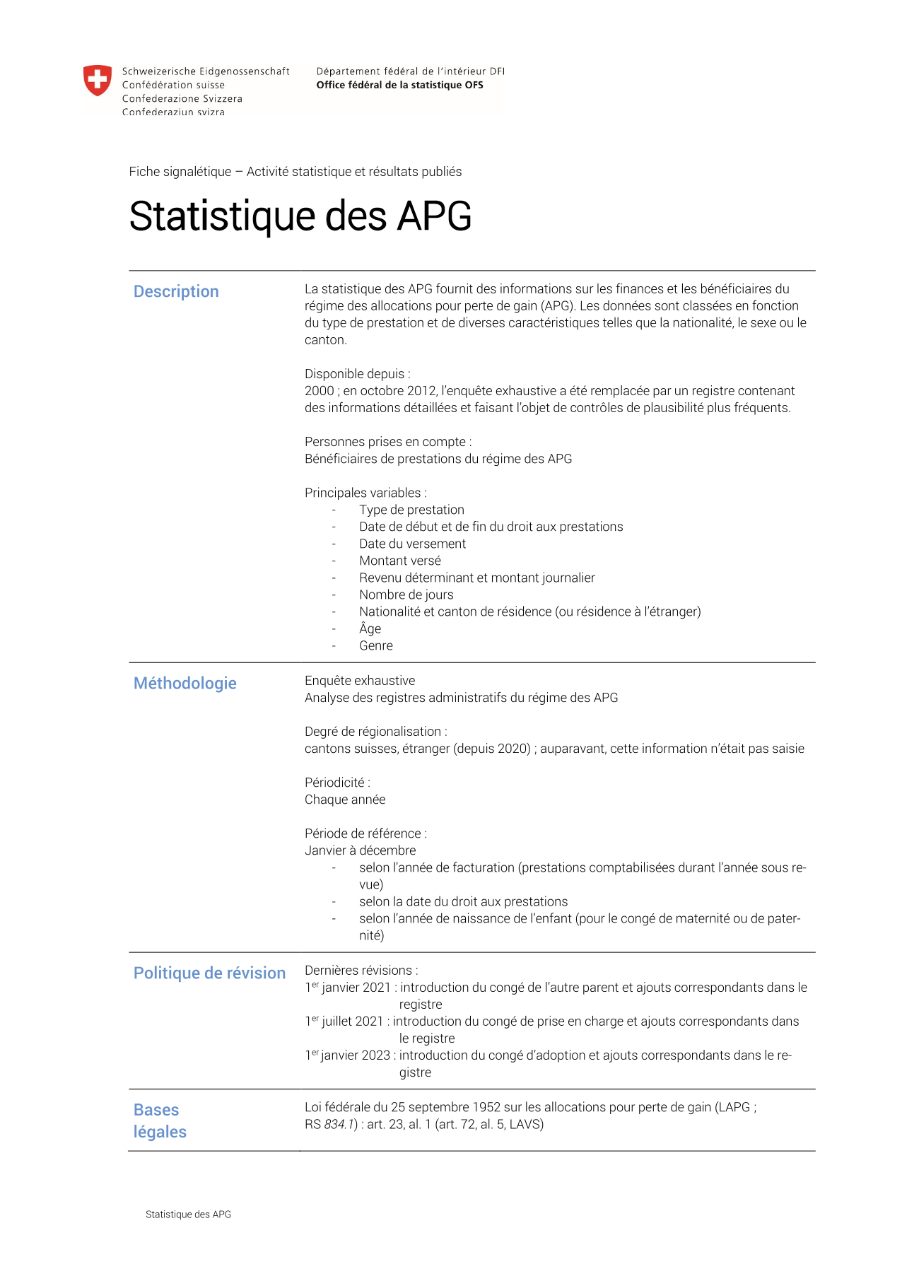 Allocations pour perte de gain