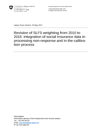 Revision of SLFS weighting from 2010 to 2016: integration of social insurance data in processing non-response and in the calibration process