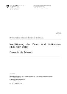 Nachführung der Daten und Indikatoren SILC 2007-2013: Daten für die Schweiz