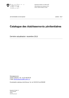 Catalogue des établissements pénitentiaires