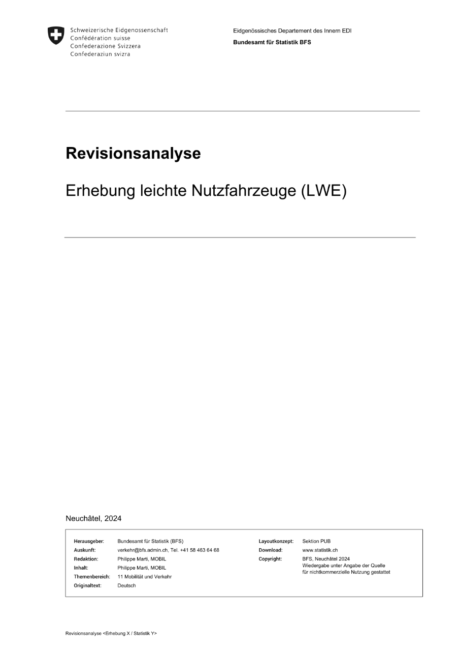 Revisionsanalyse Erhebung leichte Nutzfahrzeuge (LWE)