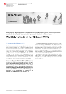 Wohlfahrtsfonds in der Schweiz 2015