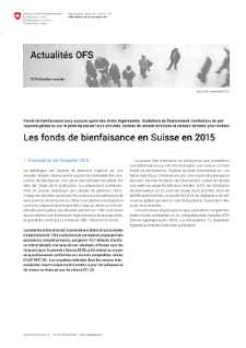 Les fonds de bienfaisance en Suisse en 2015